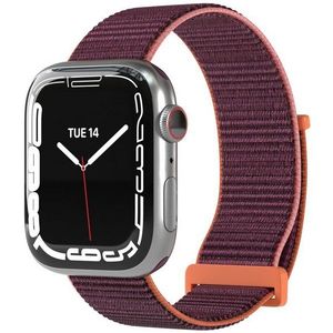 EAZY CASE Uhrenarmband Nylon Band für iWatch 10 9 8 7 6 5 4 3 2 SE Ultra, verstellbares Nylon Band 38-42mm Sportloop flexibel weich Beere Orange