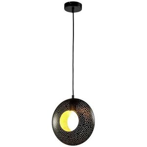 LQWELL LED Pendelleuchte Schwarz Rund, E27 Hängelampe Hängeleuchte Retro, Kronleuchter Anhänger Vertigo Lampe, Höhenverstellbare, für Esszimmer Cafés Studio Bartheke Schlafzimmer Dekor