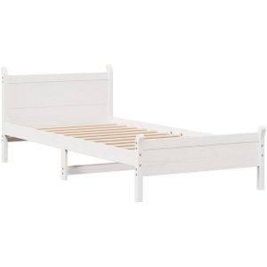 vidaXL Bett Massivholzbett ohne Matratze Weiß 75x190 cm Kiefernholz