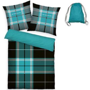 TOM TAILOR HOME Wendebettwäsche Eric in Gr. 135x200 oder 155x220 cm, Renforcé, 3 teilig, mit Reißverschluss, mit GRATIS-Zugabe: Sportbeutel aus 100% Baumwolle