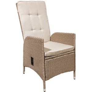 riess-ambiente Gartenstuhl SYLT natur beige (Einzelartikel, 1 St), Outdoor · Polyrattan · mit Armlehne · Balkon · verstellbar · Design