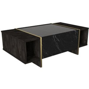 moebel17 Couchtisch Couchtisch Veyron Rebab Braun Dunkelgrau (Marmor, Couchtisch in toller Marmoroptik