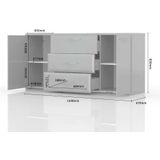 Home affaire Kommode Gala, melaminbeschichtet und beige hochglänzend UV lackiert (Soft-Close Funktion, Maße: B/T/H 170/46/83cm), 2trg., mit 4 Schubladen, klassische Rahmenoptik, FSC-zertifiziert
