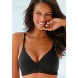 petite fleur Bralette-BH (Packung, 2 Stück) ohne Bügel mit Spitzenband, aus weicher Baumwolle, Basic Dessous