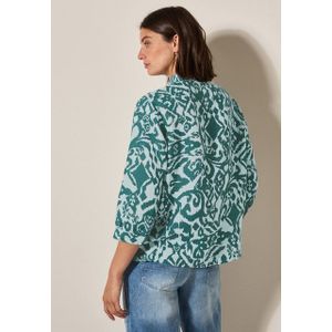 CECIL Hemdbluse mit grafischem Muster, mit Leinen