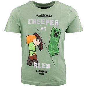Minecraft Print-Shirt Minecraft Alex Creeper Kinder jungen T-Shirt Gr. 116 bis 152, 100% Baumwolle