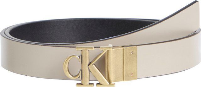 Calvin Klein Jeans Ledergürtel MONOGRAM PLACQUE BUCKLE 25MM REV mit glatter Oberfläche