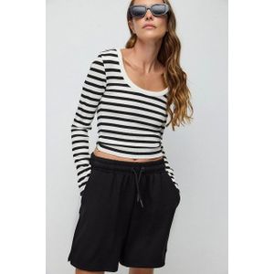 No Matter What T-Shirt Gestreiftes Langarm-Basic-Shirt