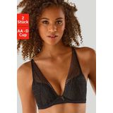 petite fleur Push-up-BH (Packung, 2 Stück) in modischem High-Apex Schnitt