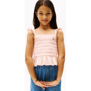 Tommy Hilfiger Trägertop TEXTURED COTTON TOP SLVLS mit Stickerei, mit Rüschen