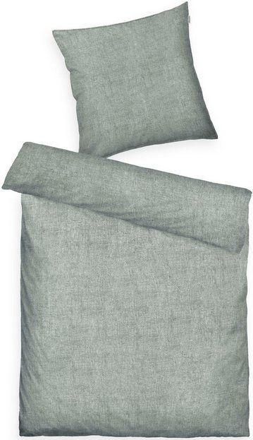 TOM TAILOR HOME Bettwäsche WOVEN MELANGE in Gr. 135x200cm oder 155x220cm, Flanell, 2 teilig, new bedroom, Doppelnaht am Kissen, gewebtes Label