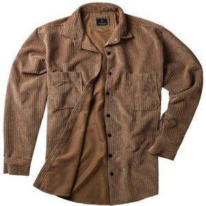 Lavecchia Langarmhemd Lavecchia Herren Cordhemd LV-5578 (Beige-Camel, 7XL) Herren Langarm Hemd Herrenhemd