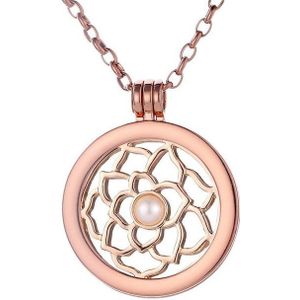 Morella Kette mit Anhänger Halskette 70 cm roségold mit Coin Amulett 33 mm (2-tlg), Kette inkl. austauschbarem Coin, roségold, im Samtbeutel
