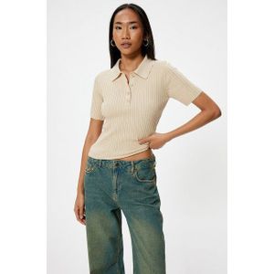 Koton Kurzarmpullover Polokragen Mit Knöpfen