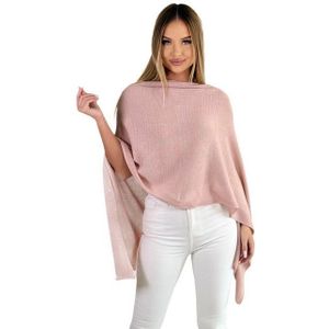Mississhop Strickponcho Damen Poncho Cape Überwurf Strickponcho feiner Strick 221