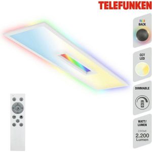 Telefunken Panel CCT LED Panel CENTERBACK, CCT - über Fernbedienung, Memoryfunktion, RGB, Timerfunktion, LED fest integriert, RGB, Backlight, CCT, inkl. Fernbedienung, dimmbar, 100x25x6,3 cm