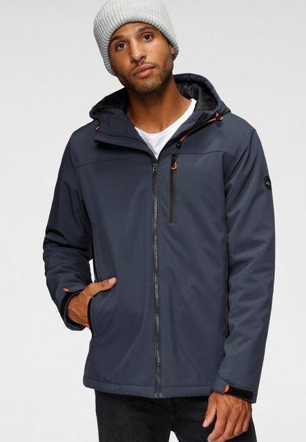 Polarino Winterjacke für kalte Temperaturen, aus Softshell, mit Kapuze, viele Taschen