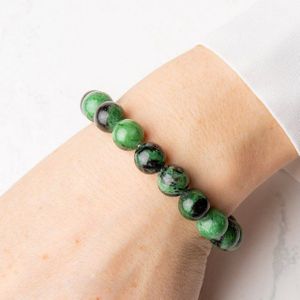 Vascavi Armband Rubin-Zoisit Edelstein, Made in Germany, Naturstein, Chakrastein, Heilstein, 6 mm oder 8 mm