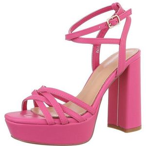 Ital-Design Damen Abendschuhe Party & Clubwear Plateausandaletten (86345032) Blockabsatz Sandalen & Sandaletten in Pink
