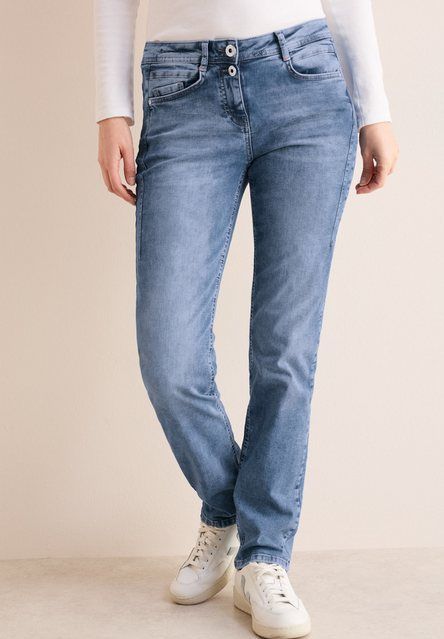 Cecil Regular-fit-Jeans Style Scarlett in hellblauer Waschung