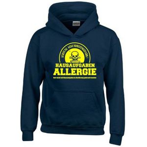 coole-fun-t-shirts Hoodie Hausaufgabenallergie Hoodie Sweatshirt mit Kapuze Gr. 116-164