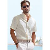 John Devin Kurzarmhemd Regular Fit, Streifenhemd mit Button-down-Kragen aus reiner Baumwolle