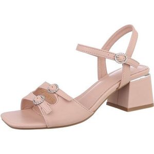 Ital-Design Damen Elegant Sandalette (86344963) Blockabsatz Sandalen & Sandaletten in Beige