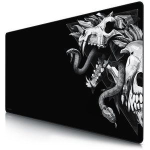 Titanwolf Gaming Mauspad XXXL Speed Mousepad 1200 x 600 x 3 mm, große Tischunterlage, rutschfest, abwaschbar, Geschwindigkeit & Präzision, Wolf Skull
