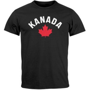 Neverless Print-Shirt Herren T-Shirt Kanada Flagge Flag Ahornblatt Schriftzug Aufschrift mit Print