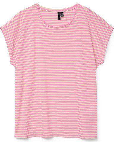 Vero Moda Rundhalsshirt VMAVA PLAIN SS TOP STRIPE GA JRS NOOS