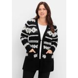 Sheego Longstrickjacke Große Größen mit Intarsienmuster aus Flauschgarn