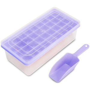 HAC24 Eiswürfelform Silikon Eiswürfelform Eiswürfelbehälter Eiswürfelbereiter, mit Deckel Behälter Schaufel für 36 Eiswürfel