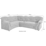 DOMO collection Ecksofa Papenburg B/T/H: 242/190/84 cm L-Form, wahlweise mit Bettfunktion, Langer Schenkel links oder rechts