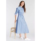 DELMAO Blusenkleid festliche Anlässe, lang, klassisch und seriös, aus Baumwolle