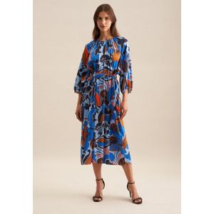 seidensticker Sommerkleid Schwarze Rose 3/4-Arm Rundhals Floral