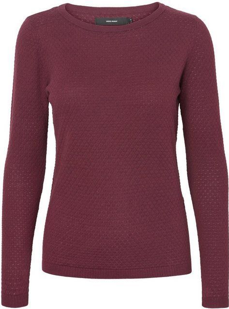 Vero Moda Rundhalspullover VMCARE STRUCTURE LS O-NECK BLOUSE aus Bio-Baumwolle