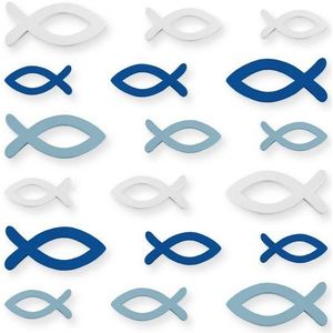 itenga Streudeko itenga Streudeko Fische 144er Pack aus Holz in 3 Größen und 3 Farben
