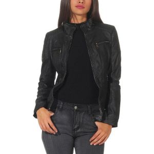 malito more than fashion Lederimitatjacke 5179 Bikerjacke kurz geschnitten Slim Fit