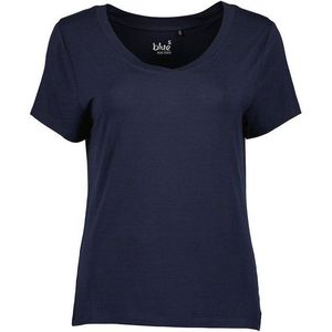 Blue Seven T-Shirt Damen Kurzarm-Shirt Unifarben mit V-Ausschnitt