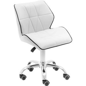 Physa Drehstuhl Rollhocker mit Lehne Friseurhocker Kosmetikhocker 150 kg weiß