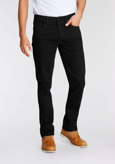 AJC Straight-Jeans gerade geschnitten, Used-Look-Waschung, niedrige Leibhöhe