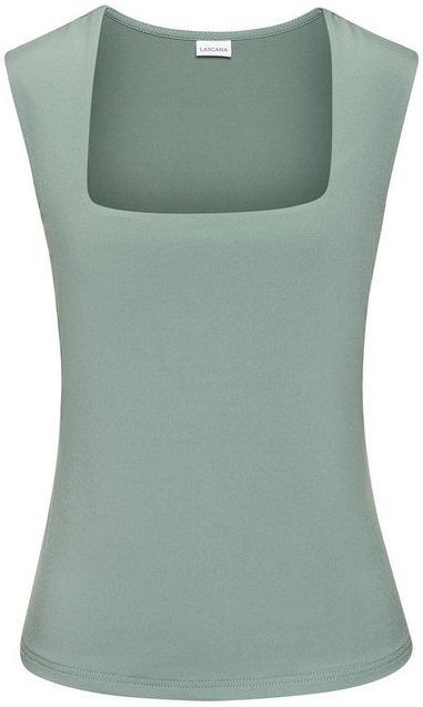 LASCANA Tanktop aus bügelfreiem Material, elegantes Basic-Top mit breiten Trägern
