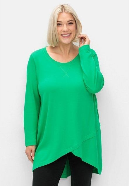 Sheego Longshirt Große Größen in Wickeloptik, in leichter A-Linie