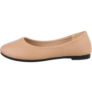Ital-Design Damen Freizeit Ballerina (85894267) Blockabsatz Klassische Ballerinas in Hellbraun