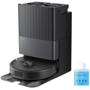 Roborock Saugroboter Qrevo Master 10000pa Saugkraft, All-in-One-Dock, 60,00 W, mit Reinigungsflüssigkeit, heißes Wasser Wischmopp, FlexiArmDesign™-Seitenbürste für vollständige Kantenabdeckung, AI Hindernisvermeidung, automatische Entleerung