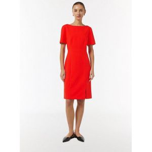 Comma Minikleid Kleid mit U-Boot-Ausschnitt und verdecktem Reißverschluss Schlitz
