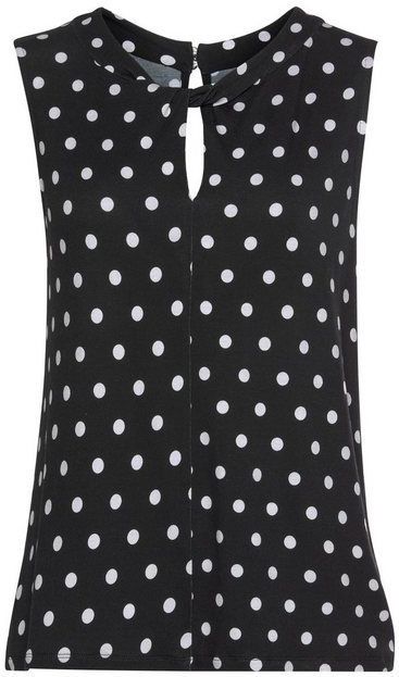 LASCANA Tanktop mit Punktedruck, bequemes Blusentop mit Schlitz am Ausschnitt