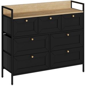 Vicco Kommode Belaro, Schwarz, 98 x 85 cm mit 7 Schubladen