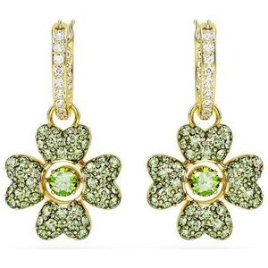 Swarovski Paar Creolen IDYLLIA, KLEEBLATT, 5670664, mit Swarovski® Kristall Swarovsi® Zirkonia - Einhänger abnehmbar