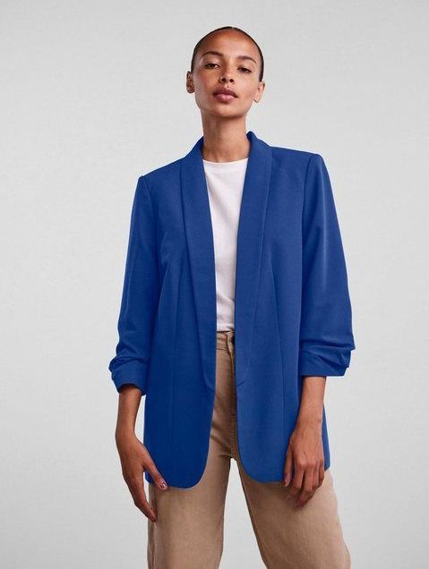 pieces Blusenblazer PCBOSELLA 3/4 BLAZER NOOS mit Faltendetail am Ärmel